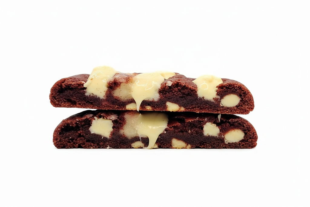 Red Velvet White Chocolate Cookie - White Background